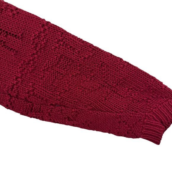 Vintage Alps Medium Button Sweater Cardigan Red Cotton Oversized USA Womens - Picture 7 of 11